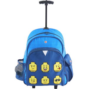 Modrý školní batoh na kolečkách LEGO® Faces
