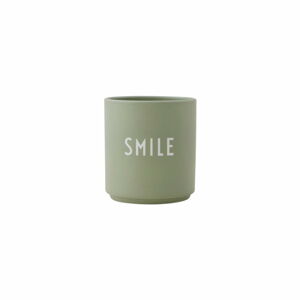 Světle zelený porcelánový hrnek Design Letters Favourite Smile
