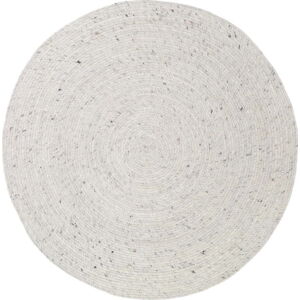 Bílo-šedý ručně vyrobený koberec ze směsi vlny a bavlny Nattiot Neethu, ø 110 cm
