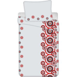Červeno-bílé krepové povlečení na jednolůžko 140x200 cm Fiora – Jerry Fabrics