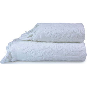 Bílé bavlněné ručníky a osušky v sadě 2 ks Kilim – Foutastic