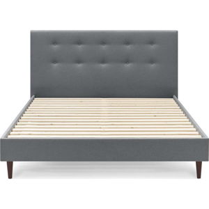 Tmavě šedá dvoulůžková postel Bobochic Paris Rory Dark, 180 x 200 cm