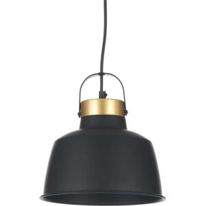 Závěsné svítidlo s kovovým stínítkem v černo-zlaté barvě Industrial - Tomasucci