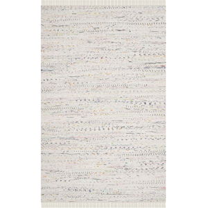 Bílý bavlněný koberec Safavieh Elena, 182 x 121 cm
