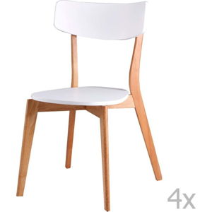 Sada 4 bílých jídelních židlí sømcasa Ava