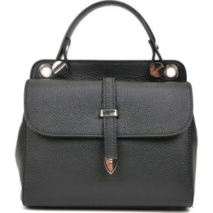 Černá kožená kabelka s 2 kapsami Carla Ferreri