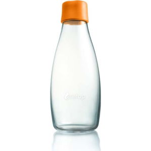 Oranžová skleněná lahev ReTap s doživotní zárukou, 500 ml