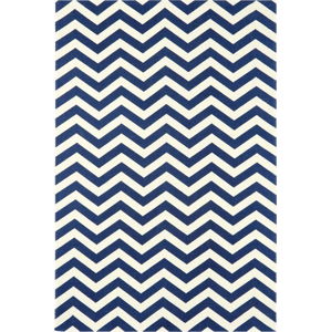 Modro-bílý koberec Asiatic Carpets Zig Zag, 120 x 170 cm