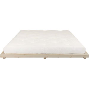 Dvoulůžková postel z borovicového dřeva s matrací Karup Design Dock Comfort Mat Natural Clear/Natural, 180 x 200 cm