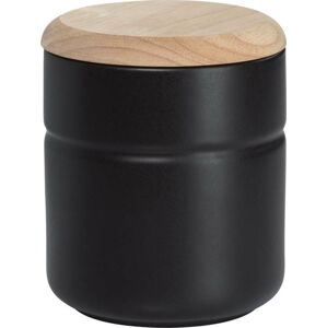 Černá porcelánová dóza s dřevěným víkem Maxwell & Williams Tint, 600 ml
