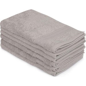 Sada 6 šedých bavlněných ručníků Madame Coco Lento Gris, 30 x 50 cm