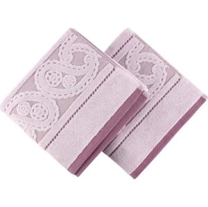 Sada 2 fialových ručníků Hurrem, 50 x 90 cm