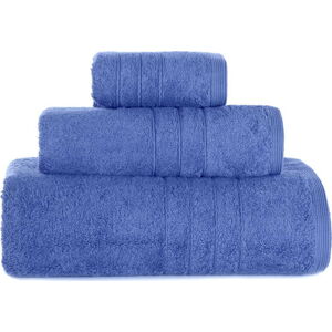 Sada 2 modrých bavlněných ručníků a osušky IHOME Omega