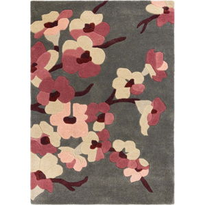 Koberec Flair Rugs Blossom Charcoal Pink, 160 x 230 cm