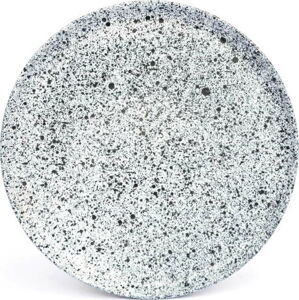 Bílo-černý kameninový malý talíř ÅOOMI Mess, ø 20 cm
