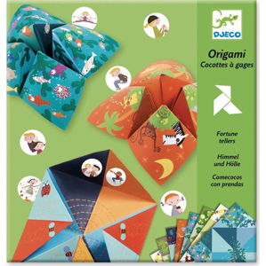 Sada 8 origami papírů se samolepkami Djeco Fortune