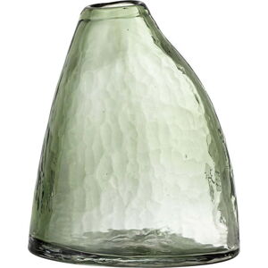 Zelená skleněná váza Bloomingville Ini, výška 19 cm