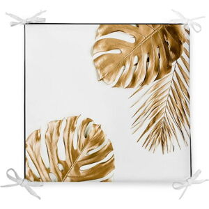 Podsedák s příměsí bavlny Minimalist Cushion Covers Gold Leaves, 42 x 42 cm