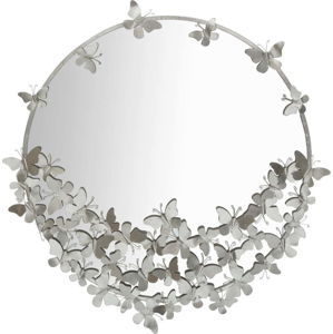 Nástěnné zrcadlo ve stříbrné barvě Mauro Ferretti Round Silver, ø 91 cm