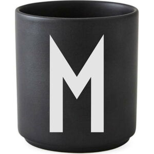 Černý porcelánový hrnek Design Letters Alphabet M, 250 ml