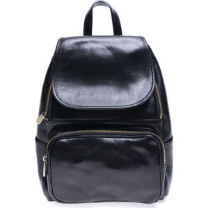 Černý kožený batoh Roberta M Francesca