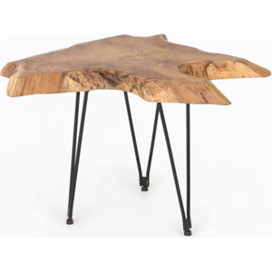 Konferenční stolek s deskou z teakového dřeva WOOX LIVING Natura, 50 x 50 cm
