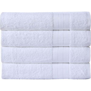 Sada 4 bílých bavlněných ručníků Uni, 50 x 100 cm