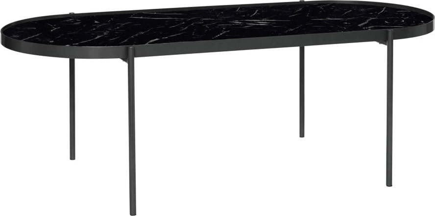 Černý stůl se skleněnou deskou Hübsch Table, délka 120 cm