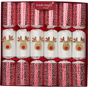 Sada 6 vánočních crackerů Robin Reed Reindeer
