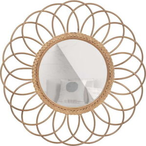 Nástěnné zrcadlo s bambusovým rámem ø 59 cm Flores – Basiclabel