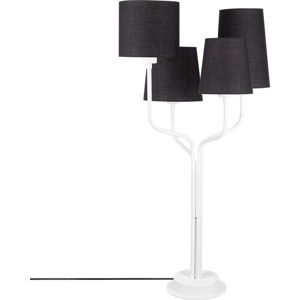 Bílá kovová stolní lampa s černými stínidly Opviq lights Aposto