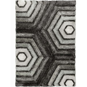 Šedý koberec Flair Rugs Hexagon Grey, 120 x 170 cm