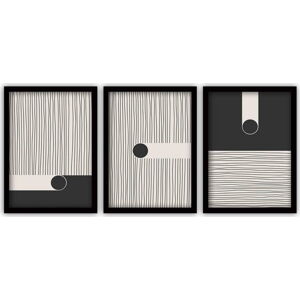 Sada 3 obrazů v černém rámu Vavien Artwork Black 35 x 45 cm