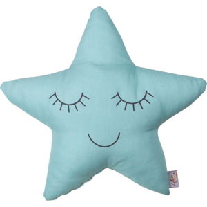 Tyrkysový dětský polštářek s příměsí bavlny Mike & Co. NEW YORK Pillow Toy Star, 35 x 35 cm