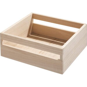 Úložný box ze dřeva paulownia iDesign Eco Handled, 25,4 x 25,4 cm