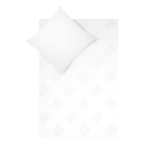 Bílé povlečení na jednolůžko z bavlněného perkálu Westwing Collection Fia, 135 x 200 cm