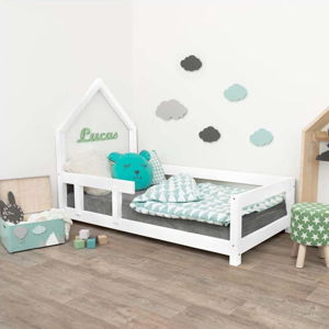 Bílá dřevěná dětská postel Benlemi Poppi, 90 x 200 cm