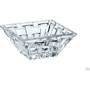 Sada 4 čtvercových misek na dip z křišťálového skla Nachtmann Bossa Nova, 8,5 x 8,5 cm