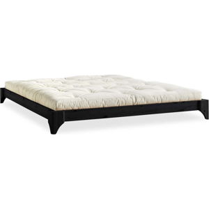 Dvoulůžková postel z borovicového dřeva s matrací Karup Design Elan Comfort Mat Black/Natural, 160 x 200 cm