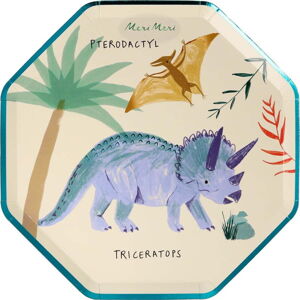 Papírové jednorázové tácky v sadě 8 ks Dinosaur Kingdom – Meri Meri