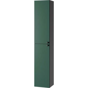 Zeleno-antracitová vysoká závěsná koupelnová skříňka 30x160 cm Asti – STOLKAR