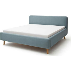 Modrošedá dvoulůžková postel Meise Möbel Mattis, 160 x 200 cm
