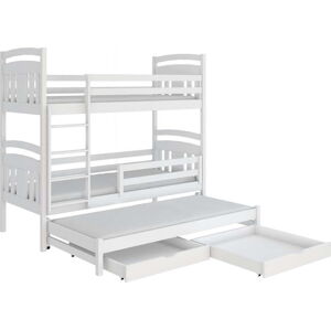 Bílá patrová dětská postel s úložným prostorem 80x200 cm Igor - Lano Meble