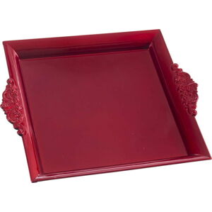 Červený obdélníkový servírovací tác s madly Unimasa, 30,5 x 25,8 cm