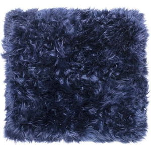 Tmavě modrý koberec z ovčí kožešiny Royal Dream Zealand Square, 70 x 70 cm