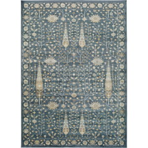 Modrý koberec z viskózy Universal Vintage Flowers, 120 x 170 cm