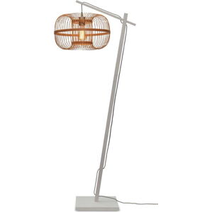Stojací lampa s bambusovým stínidlem v bílo-přírodní barvě (výška 150 cm) Hokkaido – Good&Mojo