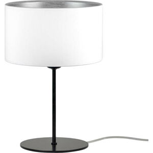 Bílá stolní lampa s detailem ve stříbrné barvě Bulb Attack Tres S, ⌀ 25 cm