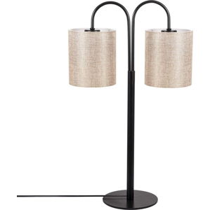 Černá kovová stolní lampa s krémovými stínidly Opviq lights Sifi