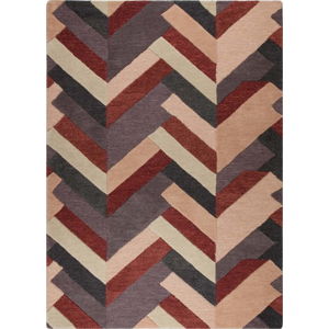 Červeno-šedý ručně tkaný koberec Flair Rugs Salon, 200 x 290 cm